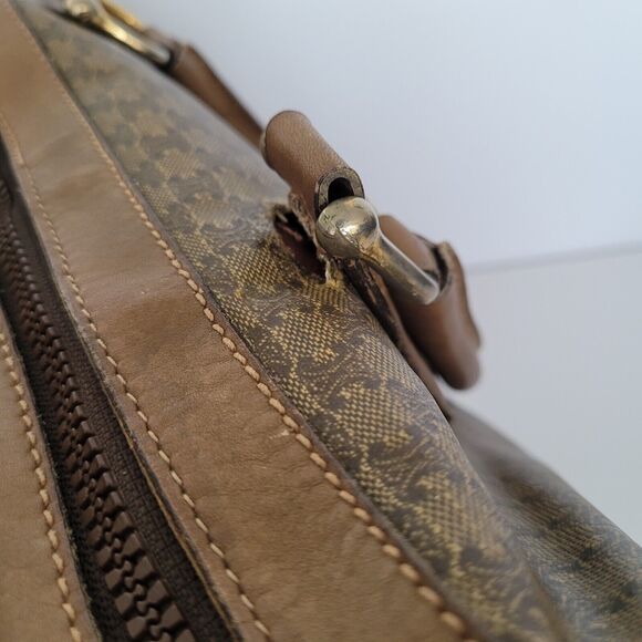 Celine Macadam Vintage Boston Bag Handbag Duffle Large Retro Brown - Picture 11 of 15